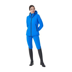 Blusão impermeável feminino Equestro x FISE Azul da Savoia