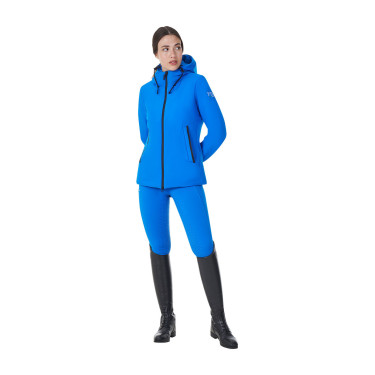 Blusão impermeável feminino Equestro x FISE Azul da Savoia