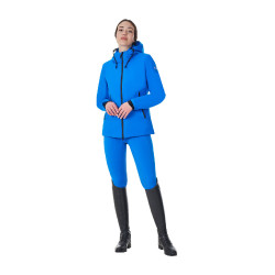 Blusão impermeável feminino Equestro x FISE Azul da Savoia