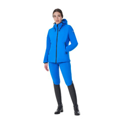 Blusão impermeável feminino Equestro x FISE Azul da Savoia