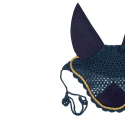 Boné para cavalo Derby em algodão Marinho / dourado / marinho