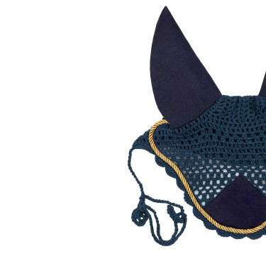 Boné para cavalo Derby em algodão Marinho / dourado / marinho