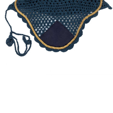 Boné para cavalo Derby em algodão Marinho / dourado / marinho