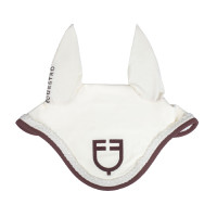 Touca Equestro com cordão trançado Branco antigo / castanho Touca Equestro com cordão trançado Branco antigo / castanho
