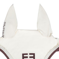 Touca Equestro com cordão trançado Branco antigo / castanho Touca Equestro com cordão trançado Branco antigo / castanho