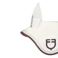 Touca Equestro com cordão trançado Branco antigo / castanho Touca Equestro com cordão trançado Branco antigo / castanho