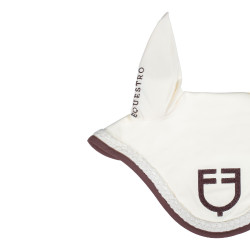 Touca Equestro com cordão trançado Branco antigo / castanho