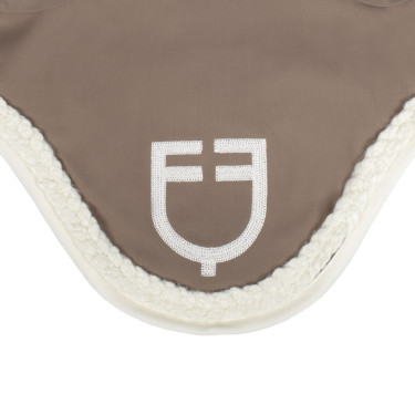 Touca Equestro com cordão trançado Nogueira / branco antigo Castanho