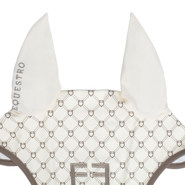 Touca Equestro com monograma estampado Branco antigo / nogueira