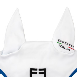 Touca Equestro x FISE em tecido técnico Branco / azul de Saboia Touca Equestro x FISE em tecido técnico Branco / azul de Saboia