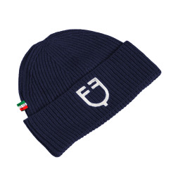 Gorro unissex em malha canelada Equestro x FISE Blazer marinho Azul-marinho