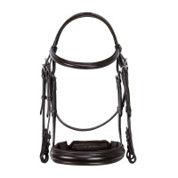 Bridão de dressage Equestro em couro sem rédeas Castanho escuro