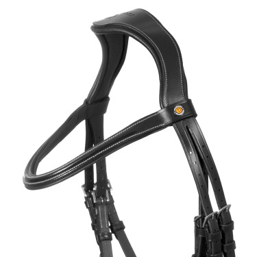 Bridão anatómico Equestro com muserola curva Preto