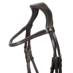 Bridão anatómico Equestro com muserola curva Castanho escuro