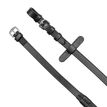 Bridão inglês em couro macio Equestro com pespontos decorativos Preto