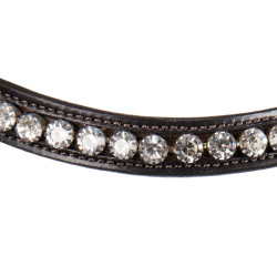 Bridão inglês Equestro em couro com strass novo Castanho escuro