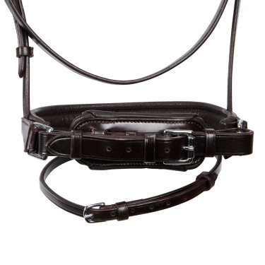 Bridão inglês Equestro em couro com strass novo Castanho escuro