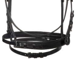 Bridão inglês Equestro preto em couro Preto