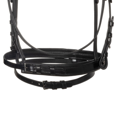 Bridão inglês Equestro preto em couro Preto