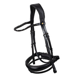 Bridão de dressage Equestro Diamond em couro Preto