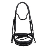 Bridão de dressage Equestro Diamond em couro Preto