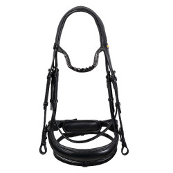 Bridão de dressage Equestro Diamond em couro Preto