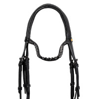 Bridão de dressage Equestro Diamond em couro Preto