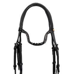 Bridão de dressage Equestro Diamond em couro Preto