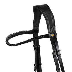 Bridão de dressage Equestro Diamond em couro Preto