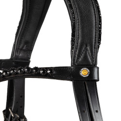 Bridão de dressage Equestro Diamond em couro Preto
