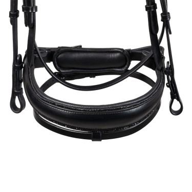 Bridão de dressage Equestro Diamond em couro Preto