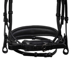 Bridão de dressage Equestro Diamond em couro Preto