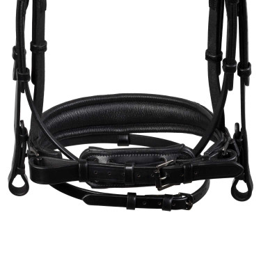Bridão de dressage Equestro Diamond em couro Preto