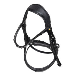 Bridão de dressage Equestro Diamond em couro Preto