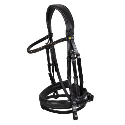 Bridão de dressage Equestro Elegant em couro Preto