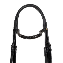 Bridão de dressage Equestro Elegant em couro Preto