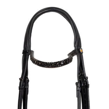 Bridão de dressage Equestro Elegant em couro Preto