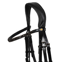 Bridão de dressage Equestro Elegant em couro Preto