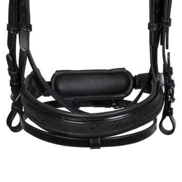 Bridão de dressage Equestro Elegant em couro Preto