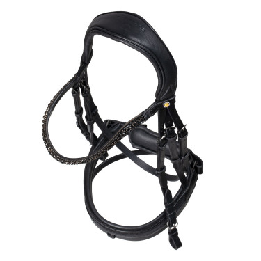 Bridão de dressage Equestro Elegant em couro Preto