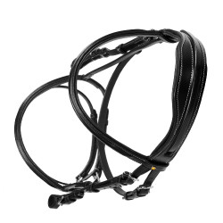 Bridão de salto Equestro em couro inglês Preto