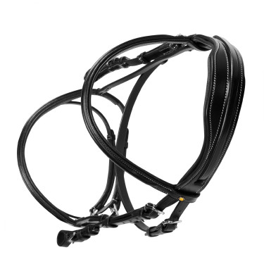 Bridão de salto Equestro em couro inglês Preto