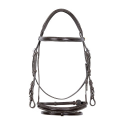 Bridão de salto Equestro em couro inglês Castanho escuro