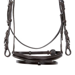 Bridão de salto Equestro em couro inglês Castanho escuro