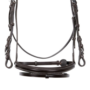 Bridão de salto Equestro em couro inglês Castanho escuro