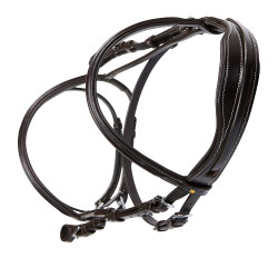 Bridão de salto Equestro em couro inglês Castanho escuro