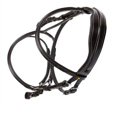 Bridão de salto Equestro em couro inglês Castanho escuro