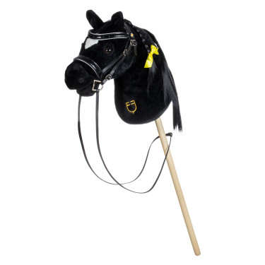 Bridão em couro brilhante para hobby horse Equestro Preto