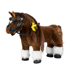 Bridão de couro Equestro para cavalo de brinquedo com tachas prateadas Preto