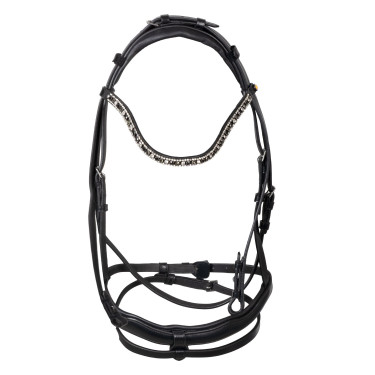 Bridão Equestro com focinheira anatómica Preto